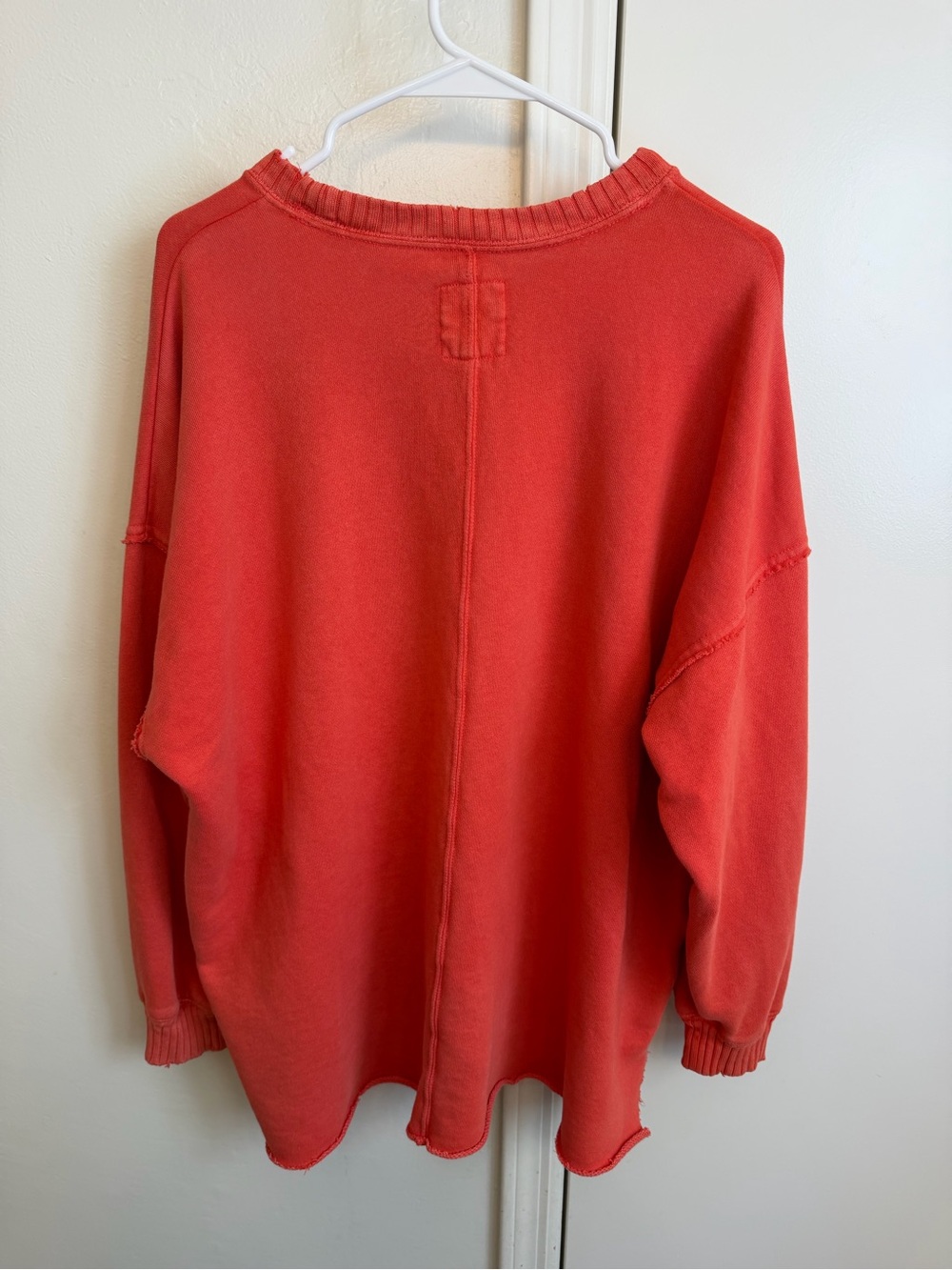 aerie Oversized Distressed Pullover Crewneck Sweatshirt Red Size Small - Picture 8 of 8